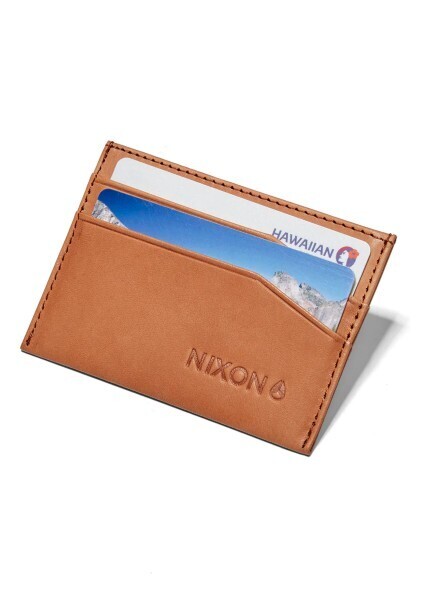 Nixon Men Flaco Leather Tan Card Wallet