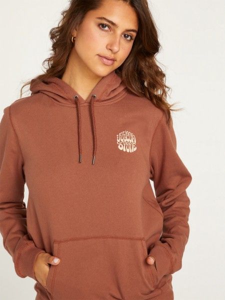 Volcom Ladies Truly Deal Red-brown Hoodie