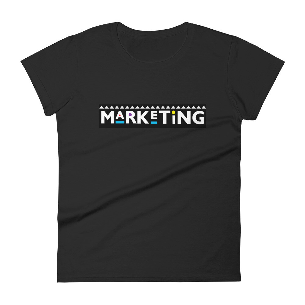 Marketing Martin - Women&#39;s Fitted Short-Sleeve Marketing T-Shirt, Color: Black, Size: S