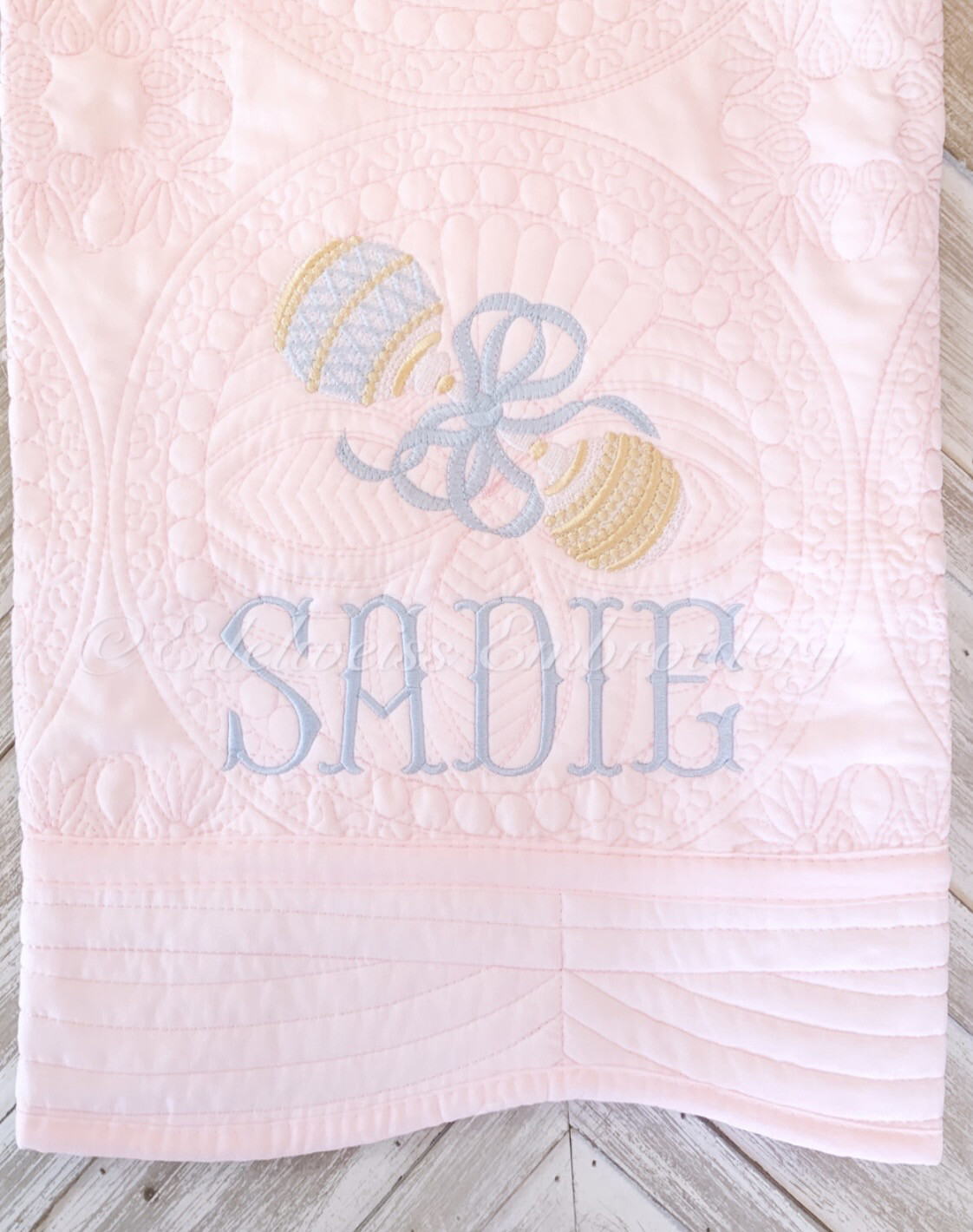 Baby Rattle Quilt With Name 