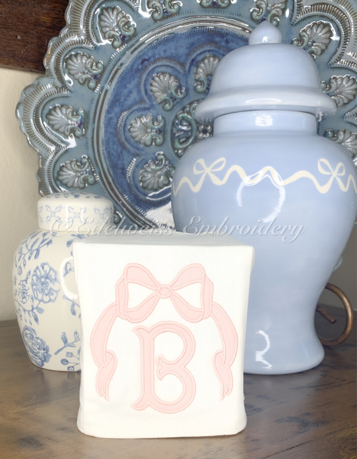 Bow Appliqué With A  Fishtail Letter Towel