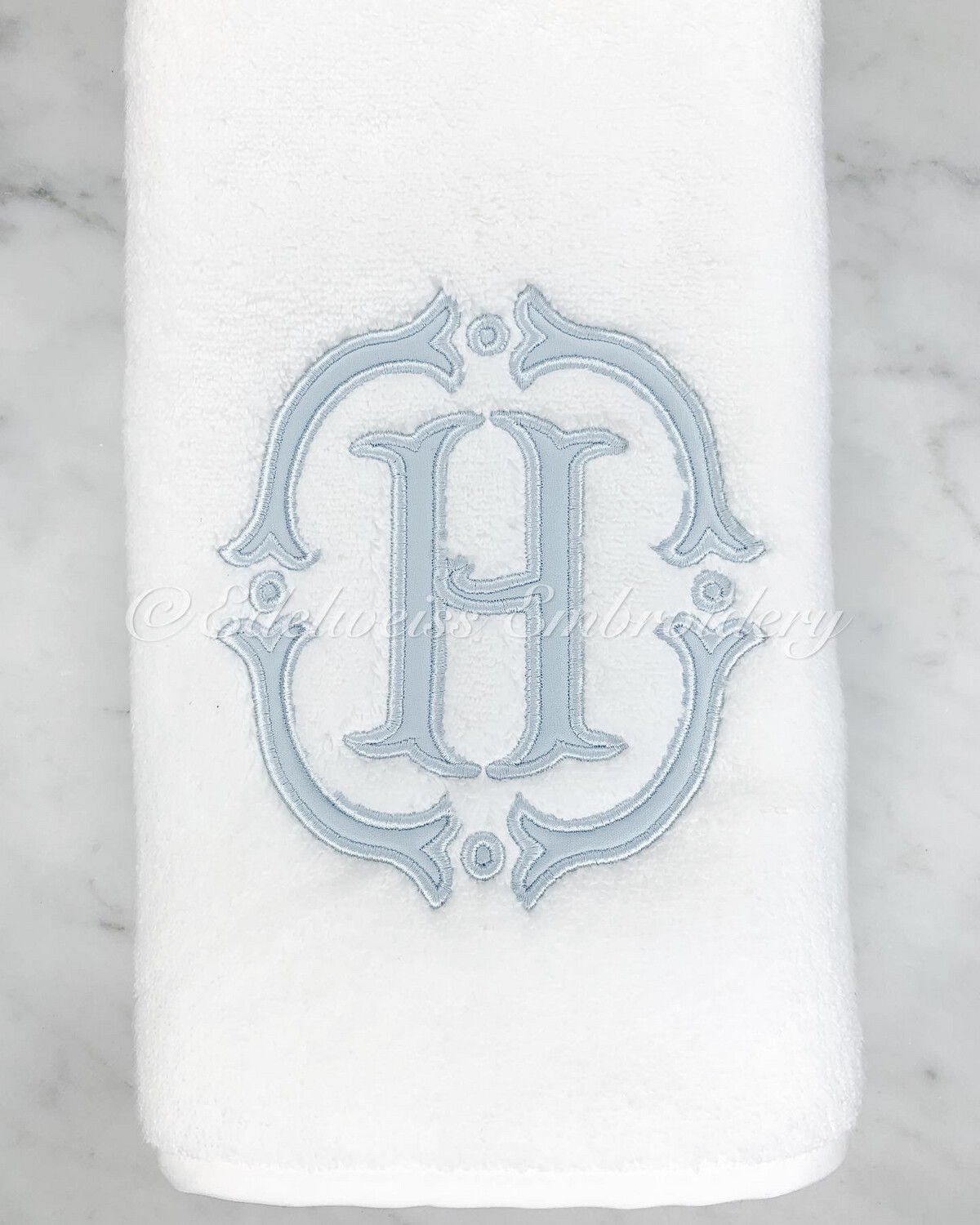 Gabriella Appliqué Border With The Fancy Fishtail Monogram Letter