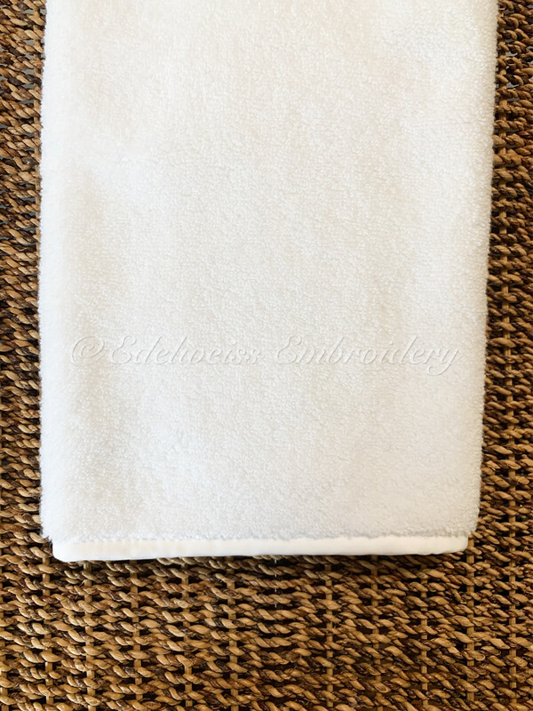 650 Gsm White Terry Hand towel Or Bath towel With White Piping
