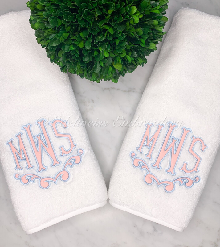Appliqué Monogram Guest Towel Or Tissue Cover