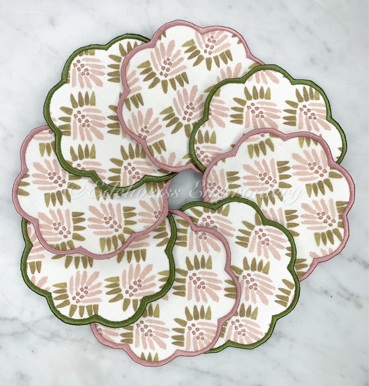 Coaster Set ,Erika M Powell Salvia lollipop 4 Piece