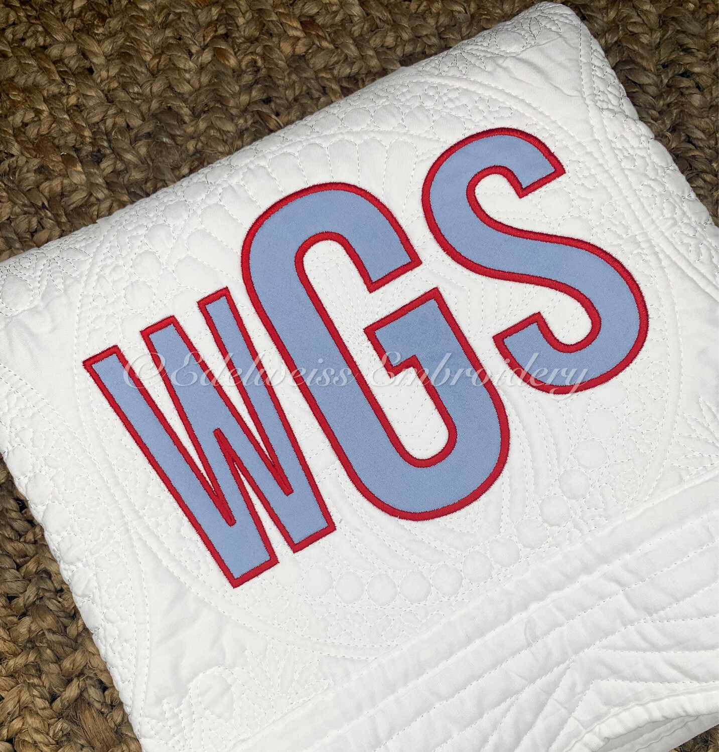 Appliqué Monogram Heirloom Baby Quilt
