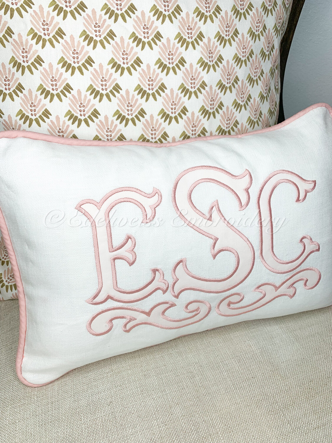 Charlotte Monogram Appliqué Boudoir Pillow Sham