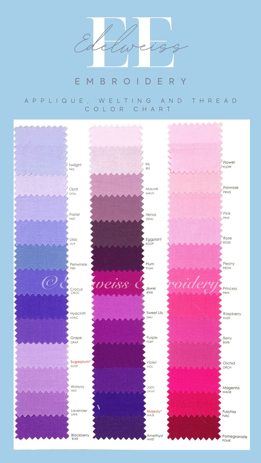 Appliqué swatch book