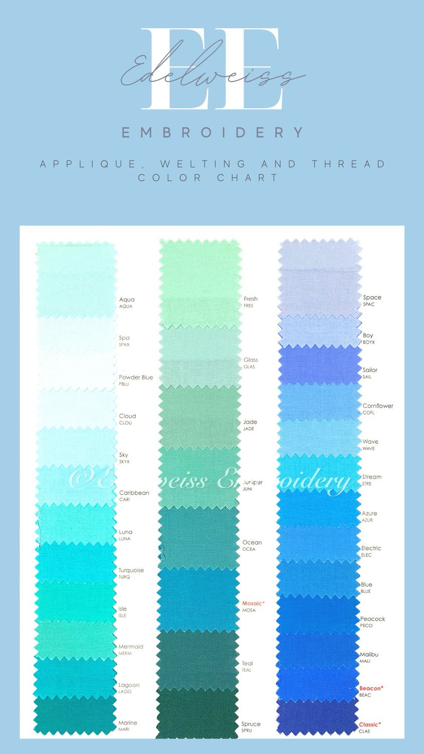 Appliqué swatch book