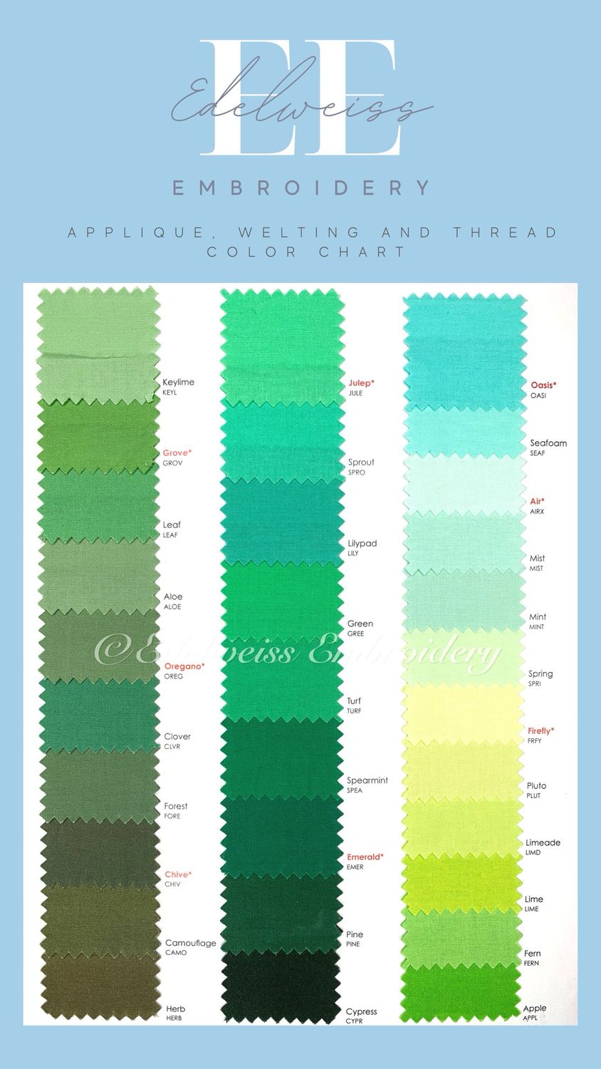 Binder With Samples Of All Appliqué Colors