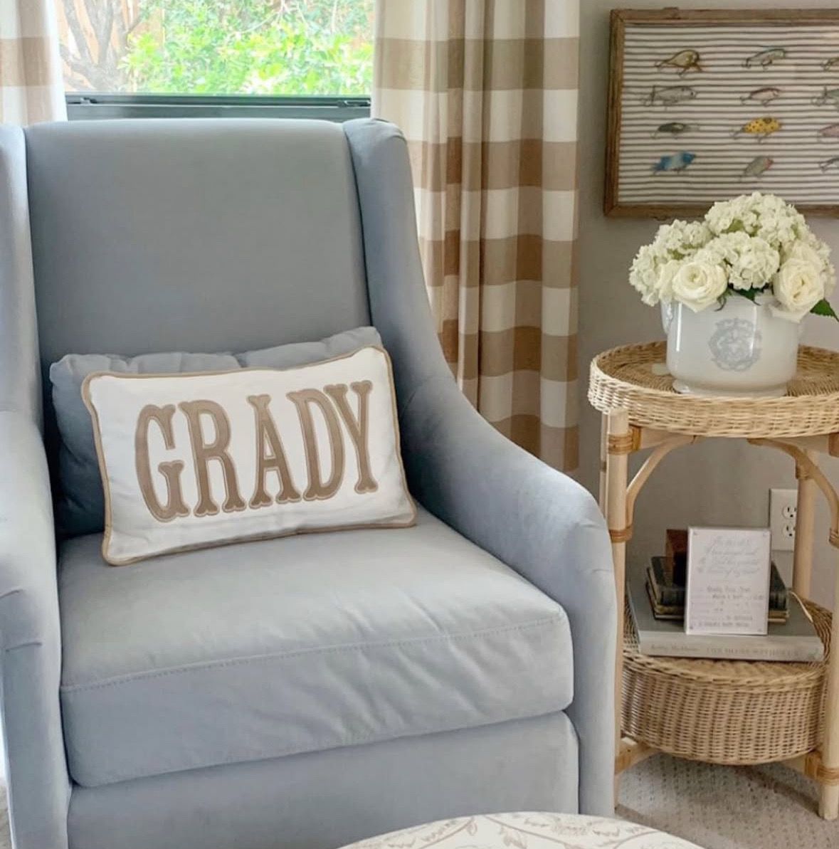 Velvet Name Appliqué Lumbar Pillow Sham
