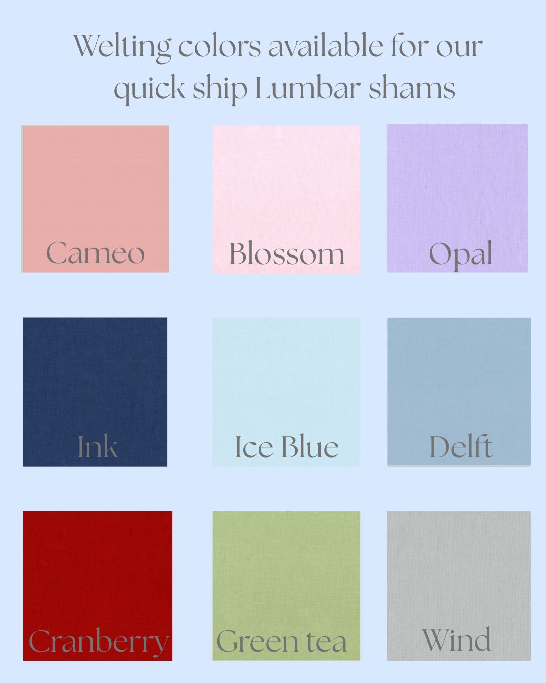 Quick Ship Name Appliqué 20” Lumbar Pillow Sham