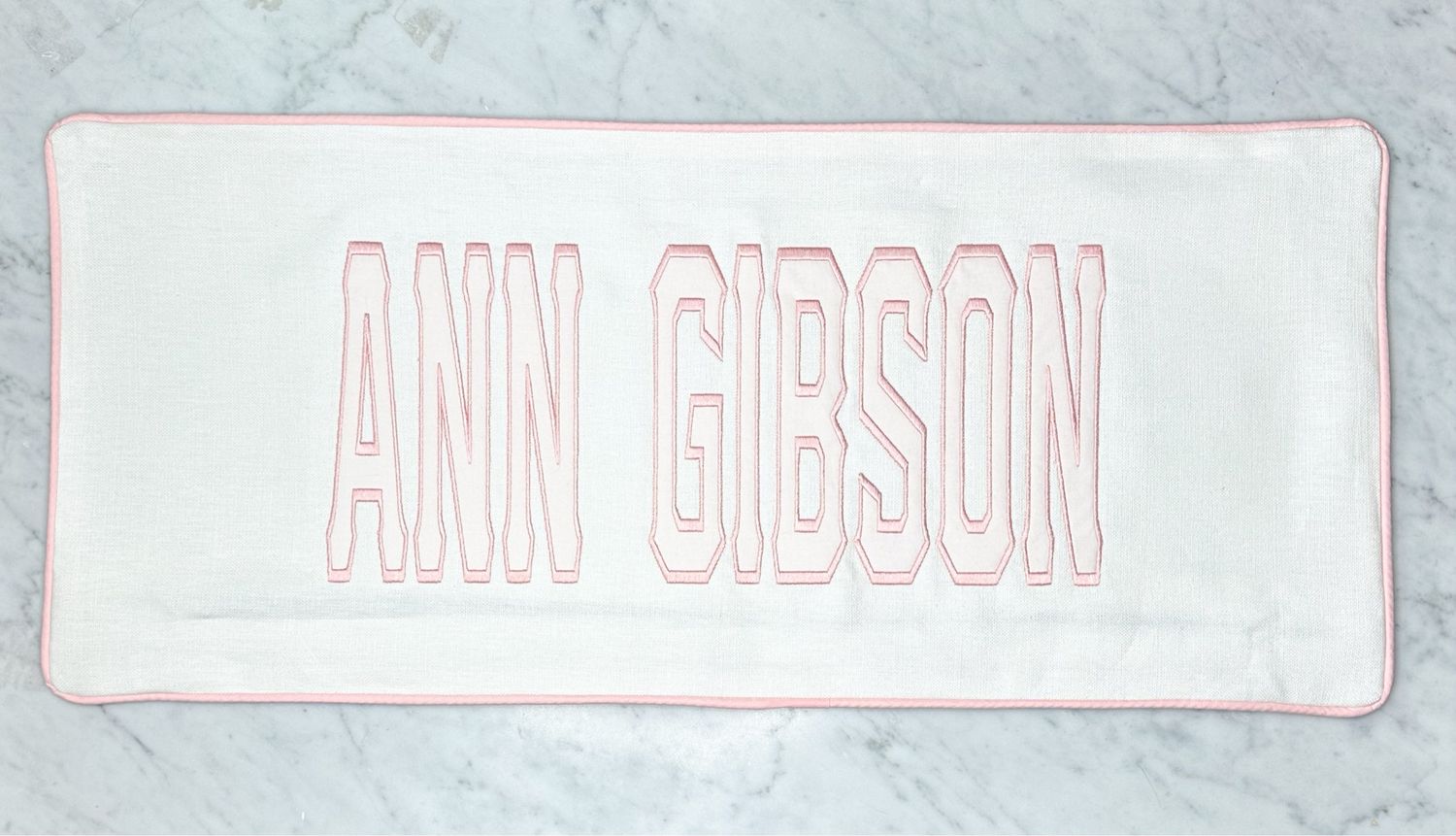 Quick Ship Name Appliqué 36” Lumbar Pillow Sham