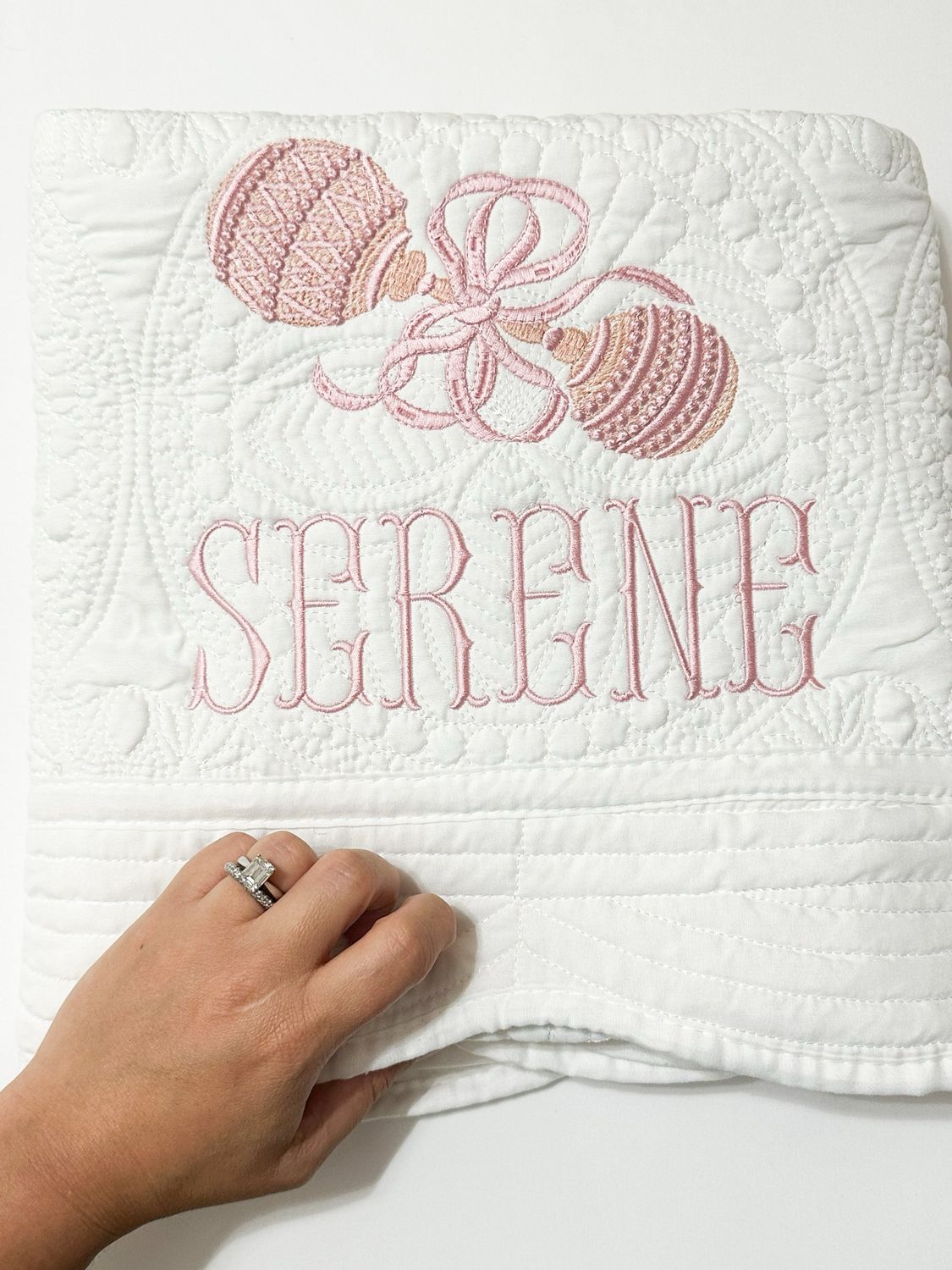 Baby Rattle Quilt With Name 