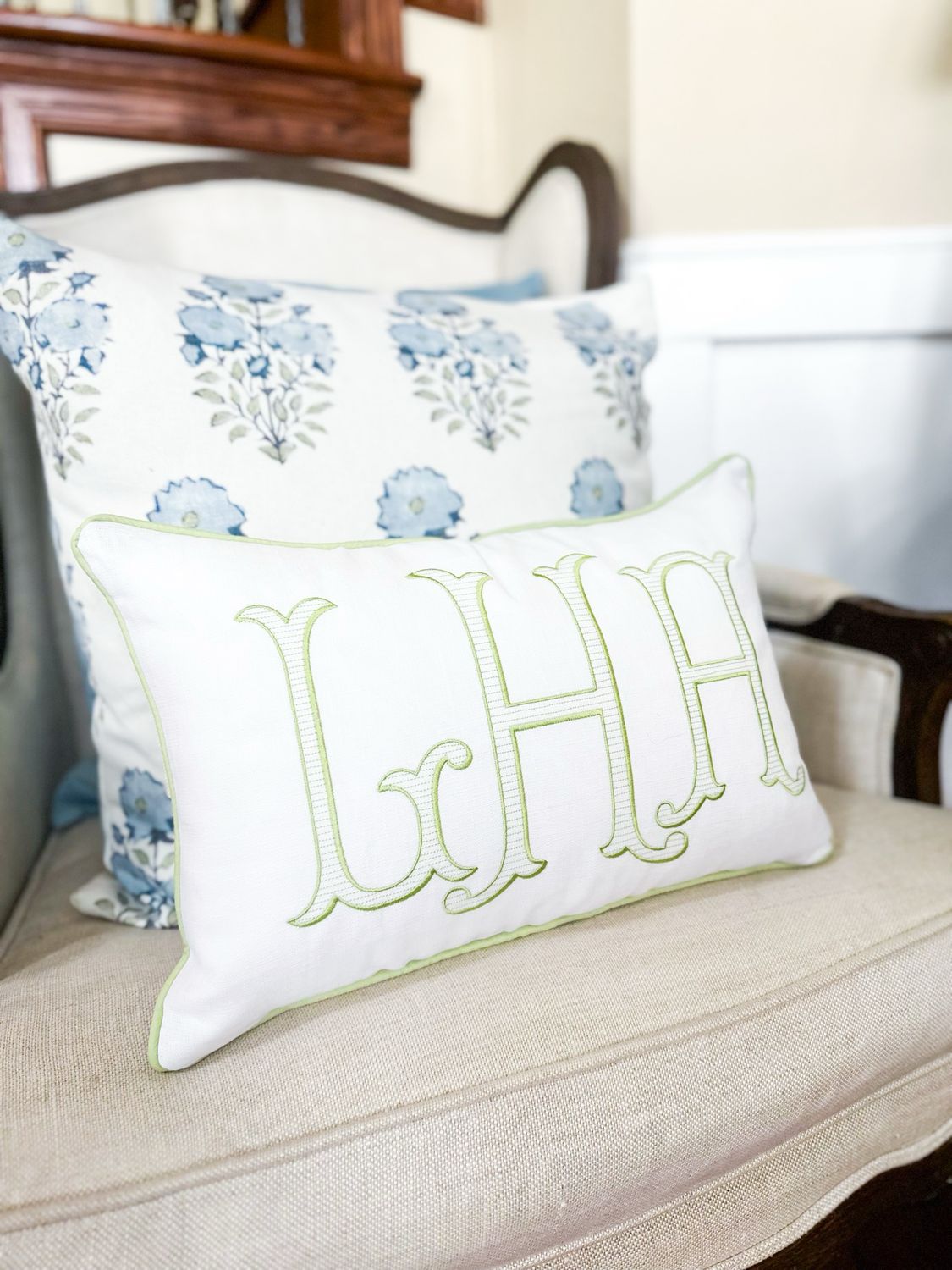 Royal Monogram Linen Pillow Sham 