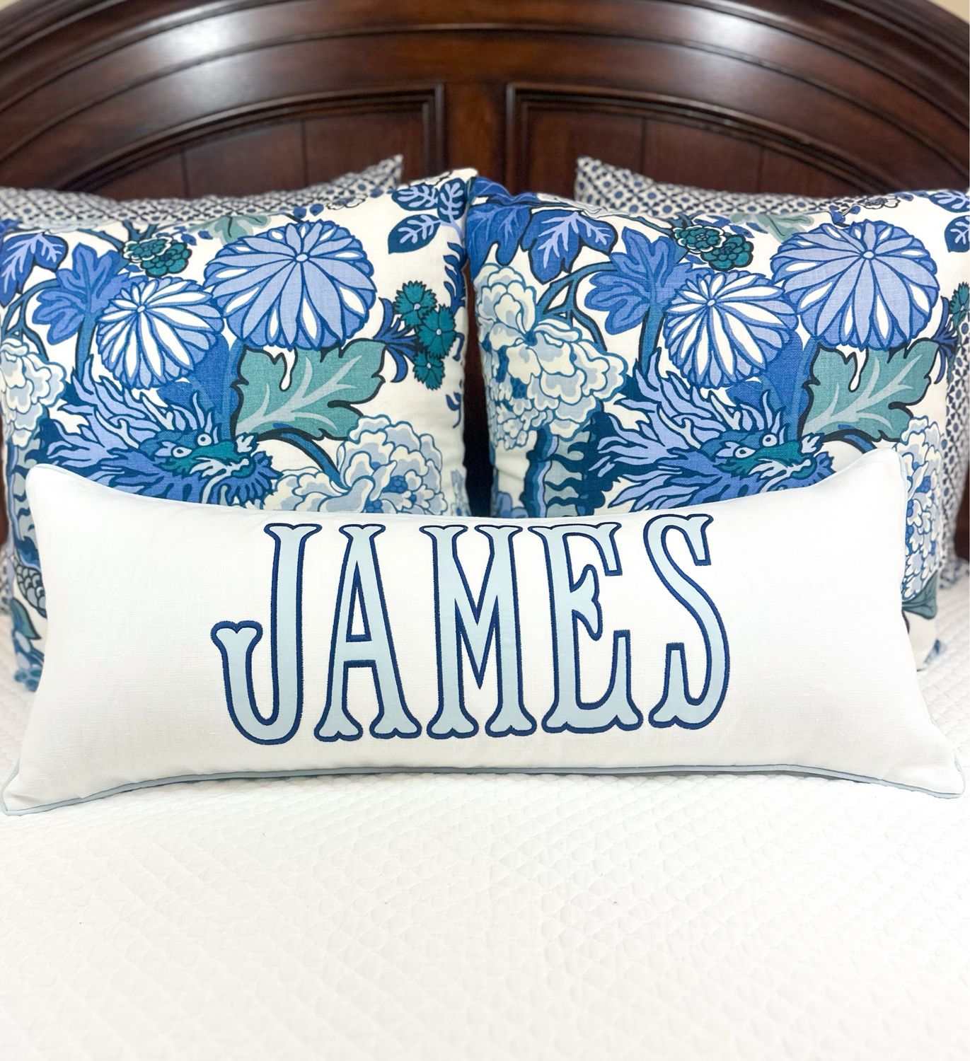 Quick Ship Name Appliqué 36” Lumbar Pillow Sham