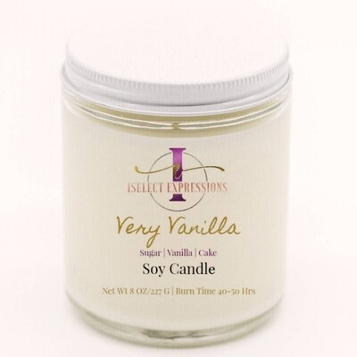 Very Vanilla Translucent Glass Soy Wax Candle