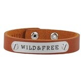 Wild &amp; Free Genuine Silver Rustic Leather Bracelet