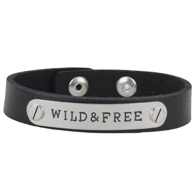 Wild &amp; Free Genuine Silver Rustic Leather Bracelet