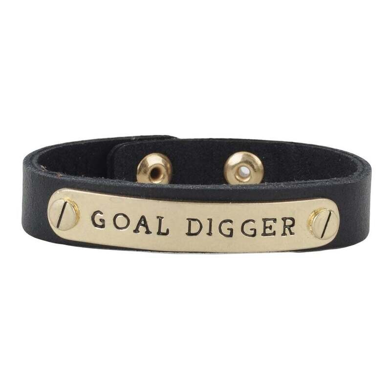 Goal Digger Genuine Rustic Leather Bracelet