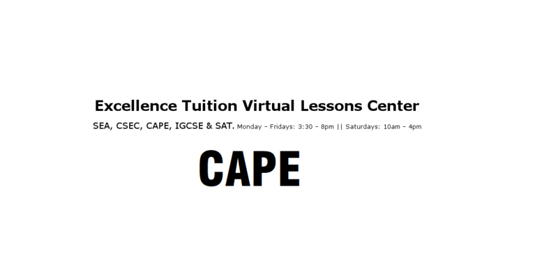 CAPE Virtual Lessons Center (Monthly)