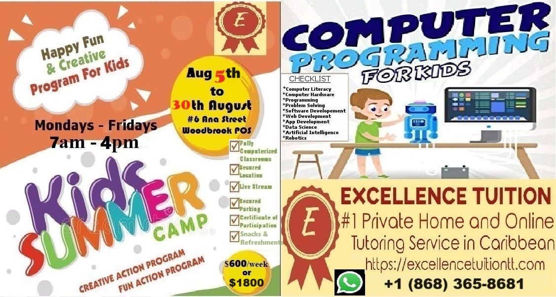 Kids Computer Programming Summer Camp 2024 Edition ($600 Weekly)