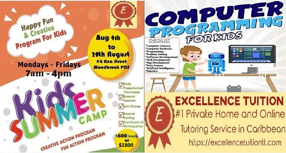 Kids Computer Programming Summer Camp 2025 Edition ($600 Weekly)