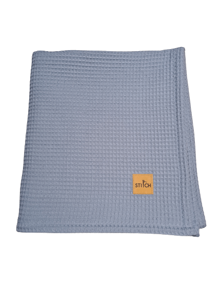 Deken wafel jeans blauw