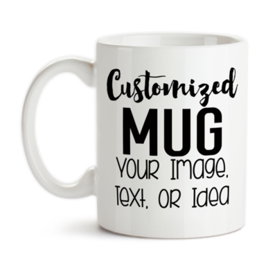 Customized white mug