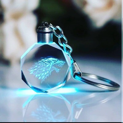 Led crystal key chain
