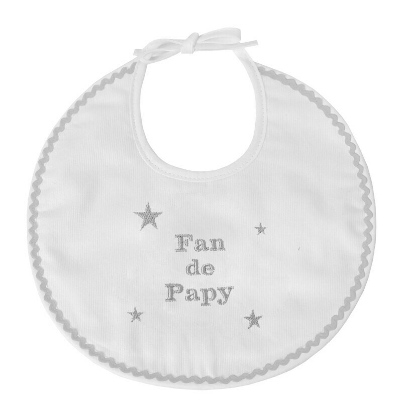 Bavoir naissance "Fan de papy"