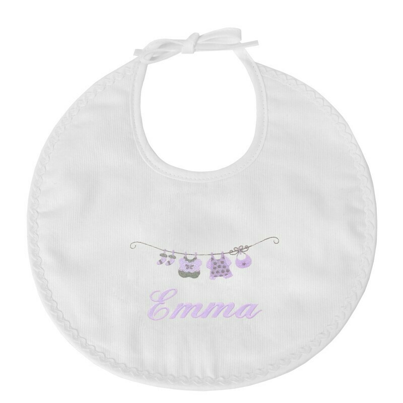 Bavoir naissance motif petit linge