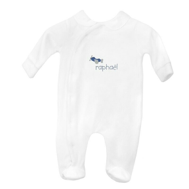 Pyjama à col motif avion