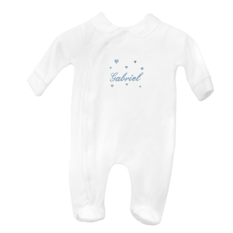 Pyjama à col motif coeurs