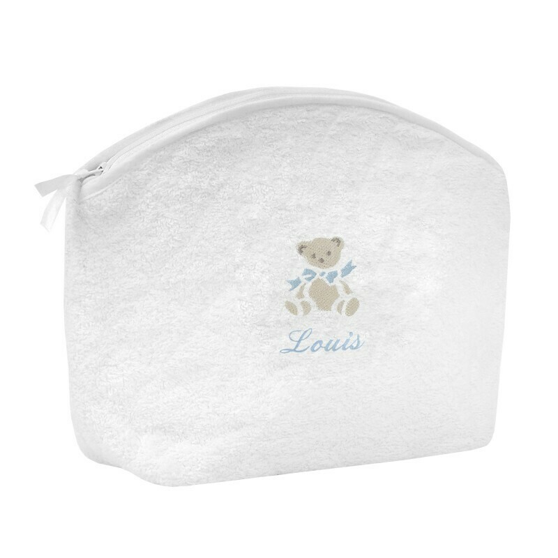 Trousse éponge blanche motif ours