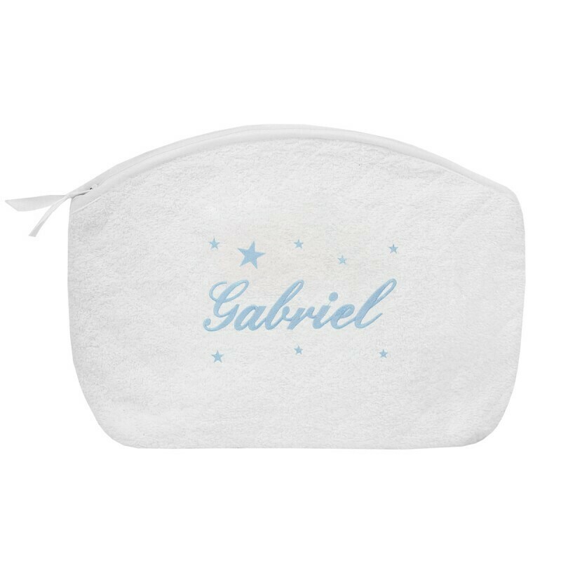 Trousse éponge blanche motif étoiles