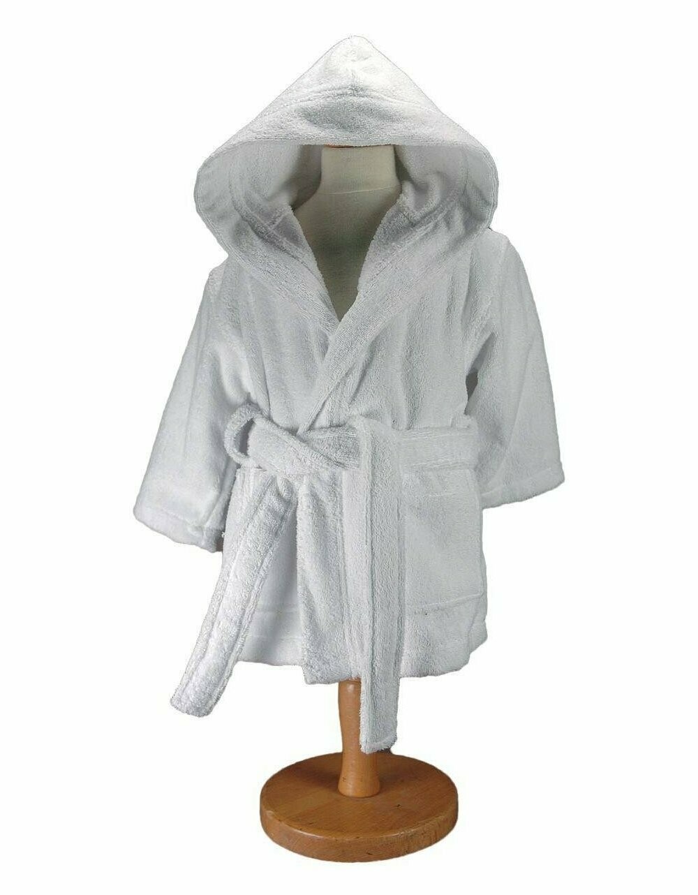 Peignoir enfant personnalisé à capuche blanc 450gr/m² LUXURY