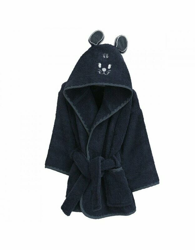 Peignoir enfant souris marine 450gr/m²