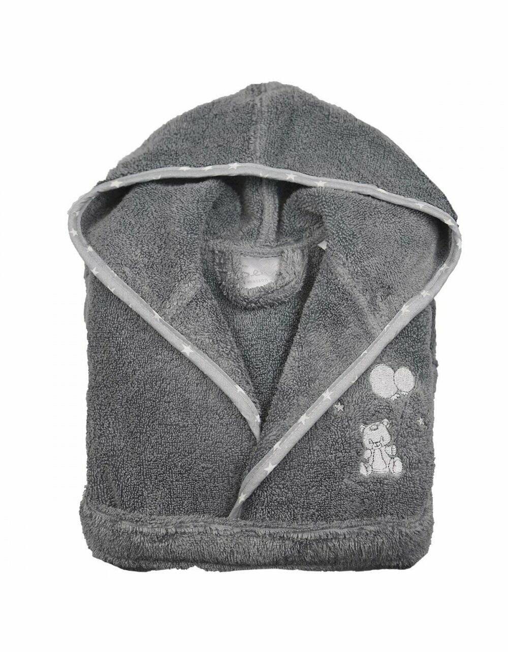 Peignoir enfant personnalisé ours gris 450gr/m²