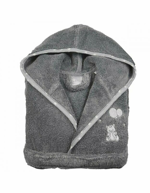 Peignoir enfant ours gris 450gr/m²