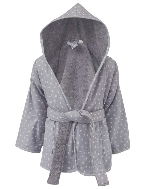 Peignoir enfant étoiles gris