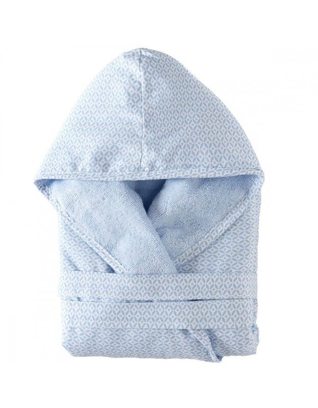 Peignoir enfant liberty bleu intérieur bleu