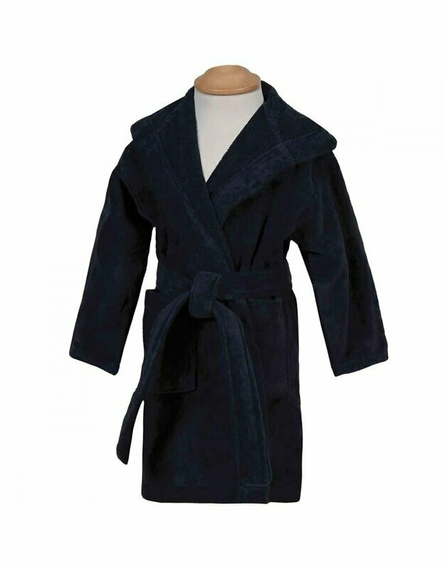 Peignoir enfant personnalisé à capuche bleu nuit 380gr/m² 380gr/m²