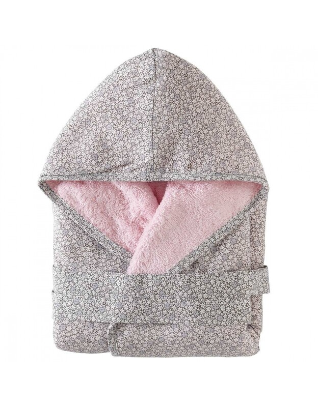 Peignoir enfant liberty rose intérieur rose