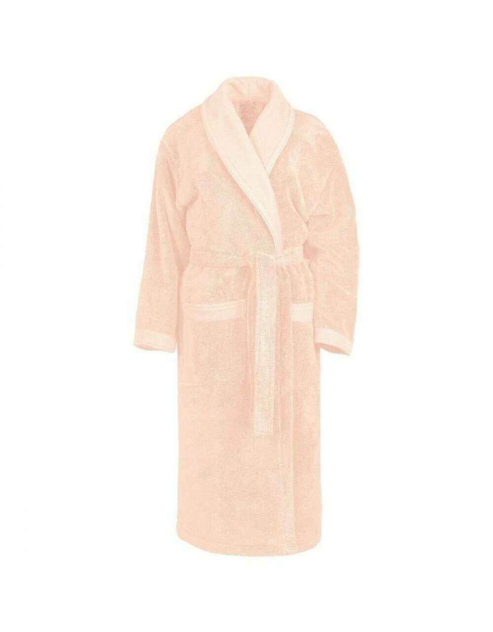 Peignoir adulte personnalisé rose poudré col châle 450gr/m²