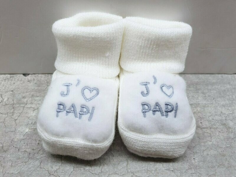 Chaussons naissance "J'aime papi"