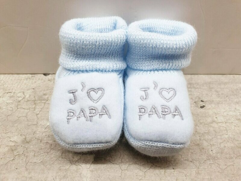 Chaussons naissance "J'aime papa"