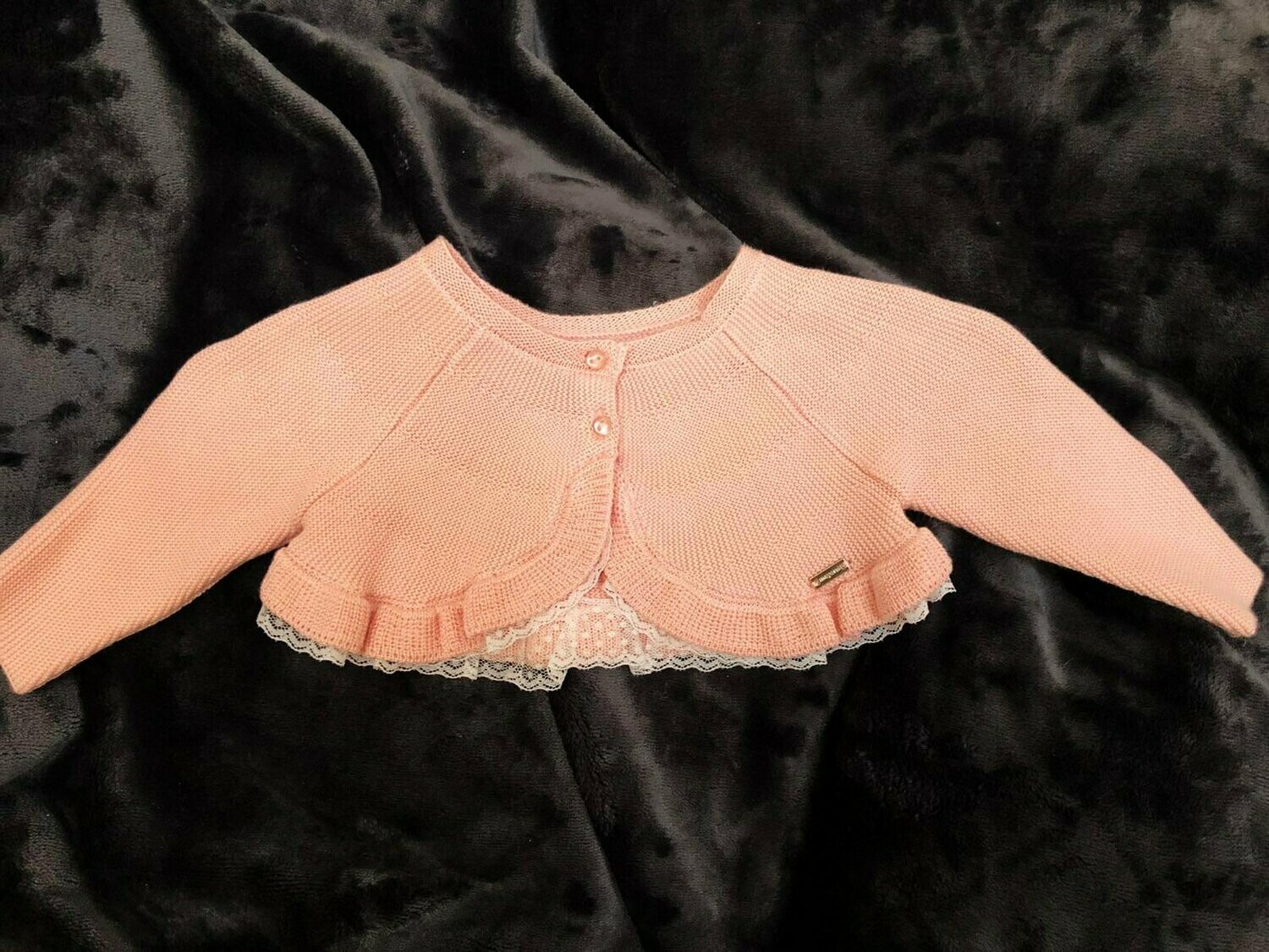 Gilet en maille court vieux rose