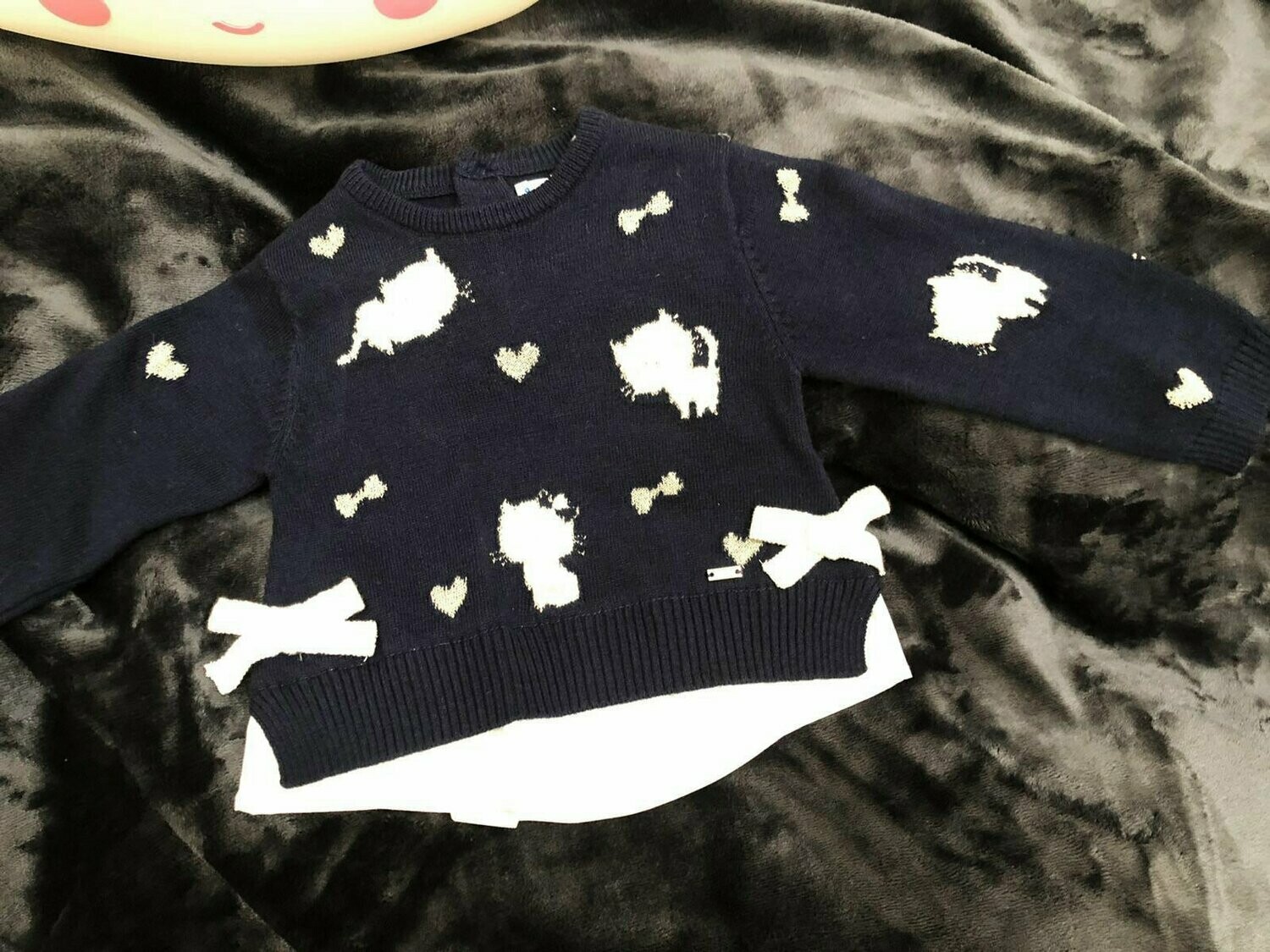 Haut en maille marine visuel chatons