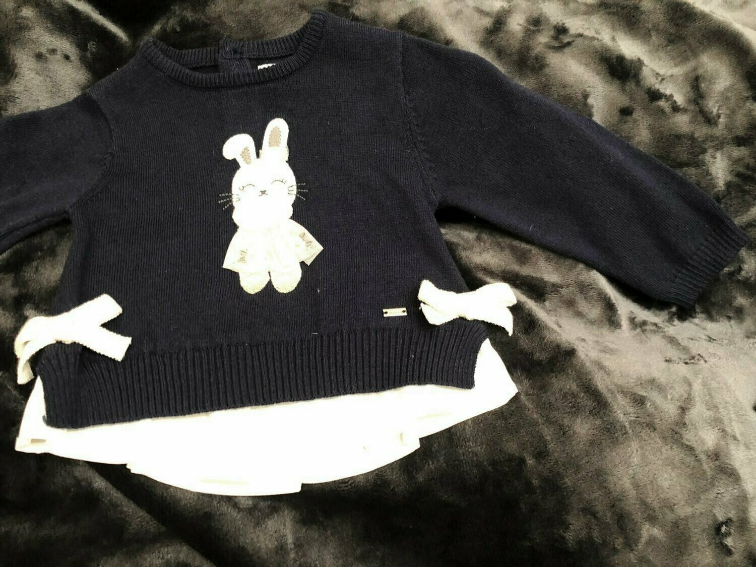 Haut en maille marine visuel lapin tutu